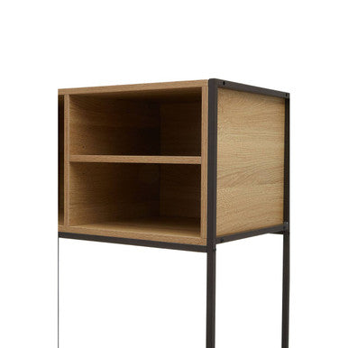 Natural Oak Effect Desk with Drawer and Shelves | Bradbury