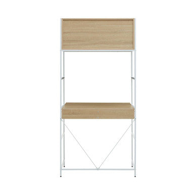 Natural Oak Veneer Effect 2 Drawer Desk | Bradbury