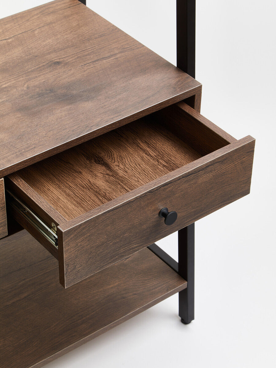 Dark Oak Effect Open Wardrobe | Bradbury