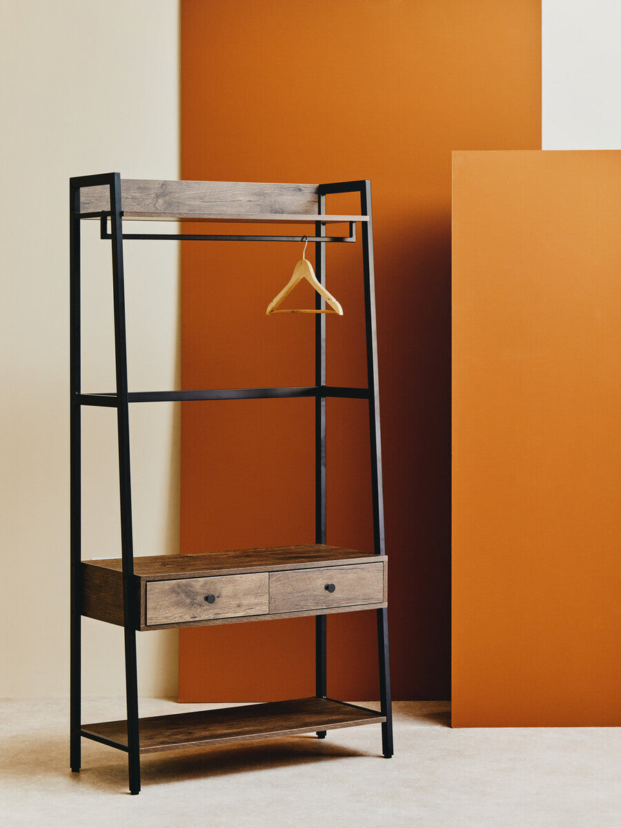Dark Oak Effect Open Wardrobe | Bradbury