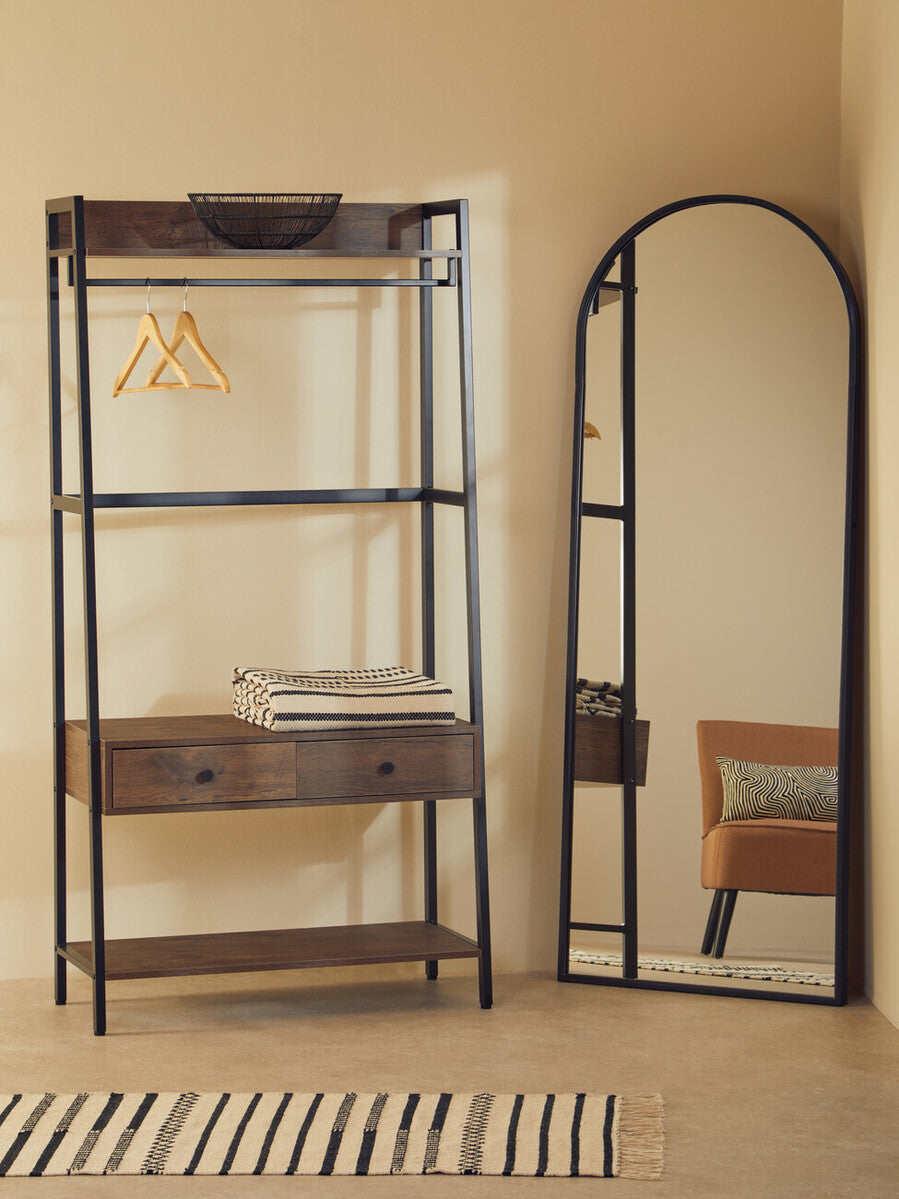 Dark Oak Effect Open Wardrobe | Bradbury