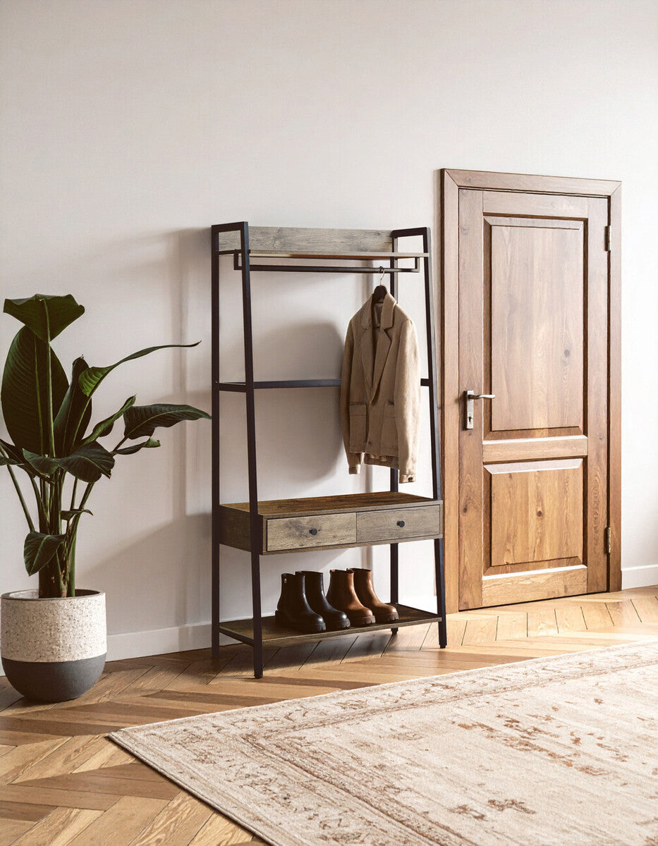 Dark Oak Effect Open Wardrobe | Bradbury