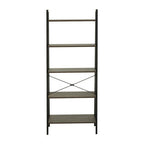 Five Tier Dark Oak Veneer Ladder Shelf Unit | Bradbury