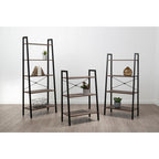 Five Tier Dark Oak Veneer Ladder Shelf Unit | Bradbury