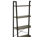 Five Tier Dark Oak Veneer Ladder Shelf Unit | Bradbury