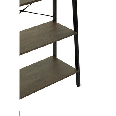 Five Tier Dark Oak Veneer Ladder Shelf Unit | Bradbury