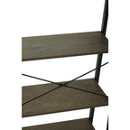 Five Tier Dark Oak Veneer Ladder Shelf Unit | Bradbury
