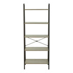 Five Tier Grey Oak Veneer Ladder Shelf Unit | Bradbury