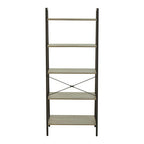 Five Tier Grey Oak Veneer Ladder Shelf Unit | Bradbury