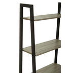 Five Tier Grey Oak Veneer Ladder Shelf Unit | Bradbury