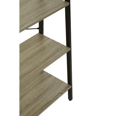 Five Tier Grey Oak Veneer Ladder Shelf Unit | Bradbury