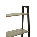 Five Tier Grey Oak Veneer Ladder Shelf Unit | Bradbury