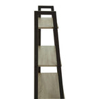 Five Tier Grey Oak Veneer Ladder Shelf Unit | Bradbury