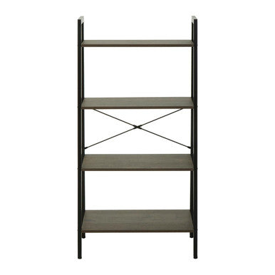 Four Tier Dark Oak Veneer Ladder Shelf Unit | Bradbury