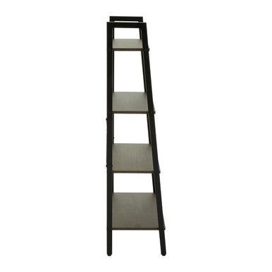 Four Tier Dark Oak Veneer Ladder Shelf Unit | Bradbury