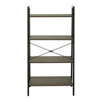 Four Tier Dark Oak Veneer Ladder Shelf Unit | Bradbury