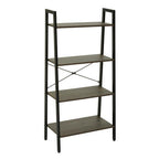 Four Tier Dark Oak Veneer Ladder Shelf Unit | Bradbury