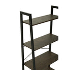 Four Tier Dark Oak Veneer Ladder Shelf Unit | Bradbury