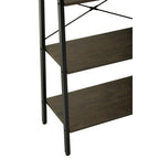 Four Tier Dark Oak Veneer Ladder Shelf Unit | Bradbury