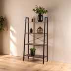 Four Tier Dark Oak Veneer Ladder Shelf Unit | Bradbury