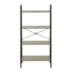 Four Tier Grey Oak Veneer Ladder Shelf Unit | Bradbury