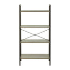 Four Tier Grey Oak Veneer Ladder Shelf Unit | Bradbury