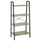Four Tier Grey Oak Veneer Ladder Shelf Unit | Bradbury