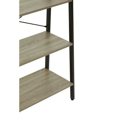 Four Tier Grey Oak Veneer Ladder Shelf Unit | Bradbury
