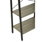 Four Tier Grey Oak Veneer Ladder Shelf Unit | Bradbury