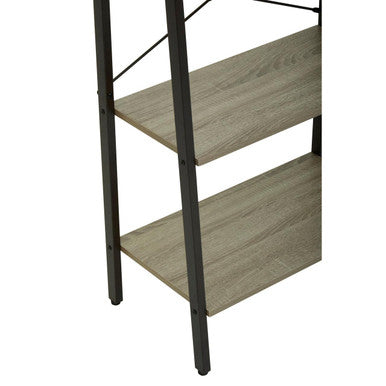Four Tier Grey Oak Veneer Ladder Shelf Unit | Bradbury