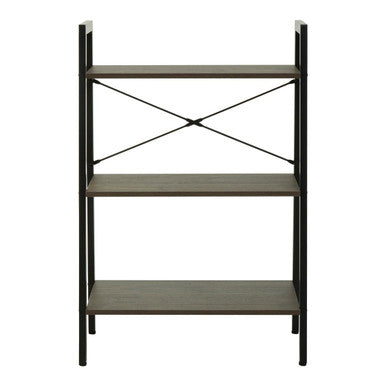 Three Tier Dark Oak Veneer Ladder Shelf Unit | Bradbury