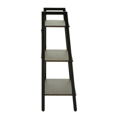 Three Tier Dark Oak Veneer Ladder Shelf Unit | Bradbury