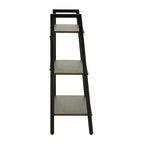 Three Tier Dark Oak Veneer Ladder Shelf Unit | Bradbury