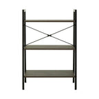 Three Tier Dark Oak Veneer Ladder Shelf Unit | Bradbury