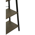 Three Tier Dark Oak Veneer Ladder Shelf Unit | Bradbury