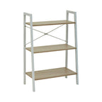 Three Tier Natural Oak Veneer Ladder Shelf Unit | Bradbury