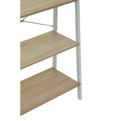 Three Tier Natural Oak Veneer Ladder Shelf Unit | Bradbury