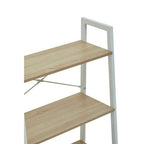 Three Tier Natural Oak Veneer Ladder Shelf Unit | Bradbury