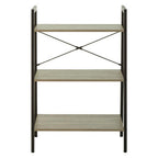 Three Tier Grey Oak Veneer Ladder Shelf Unit | Bradbury