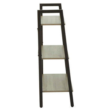 Three Tier Grey Oak Veneer Ladder Shelf Unit | Bradbury