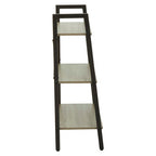 Three Tier Grey Oak Veneer Ladder Shelf Unit | Bradbury
