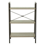 Three Tier Grey Oak Veneer Ladder Shelf Unit | Bradbury