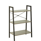 Three Tier Grey Oak Veneer Ladder Shelf Unit | Bradbury
