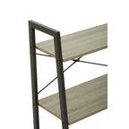 Three Tier Grey Oak Veneer Ladder Shelf Unit | Bradbury