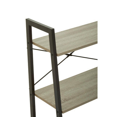 Three Tier Grey Oak Veneer Ladder Shelf Unit | Bradbury