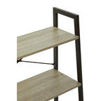 Three Tier Grey Oak Veneer Ladder Shelf Unit | Bradbury