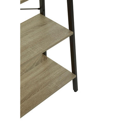 Three Tier Grey Oak Veneer Ladder Shelf Unit | Bradbury