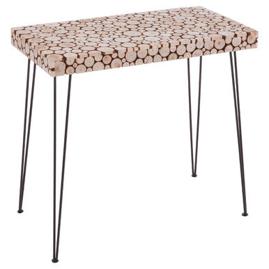 Black and Natural Console Table with Wood Top | Lacuna
