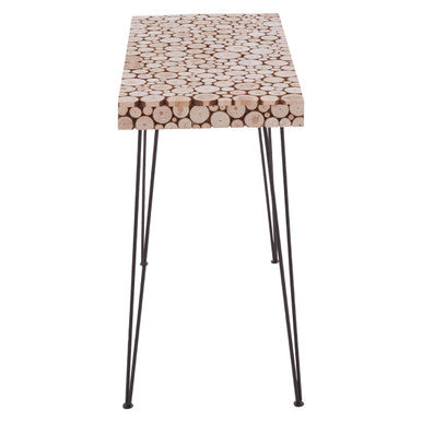 Black and Natural Console Table with Wood Top | Lacuna
