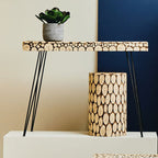Black and Natural Console Table with Wood Top | Lacuna